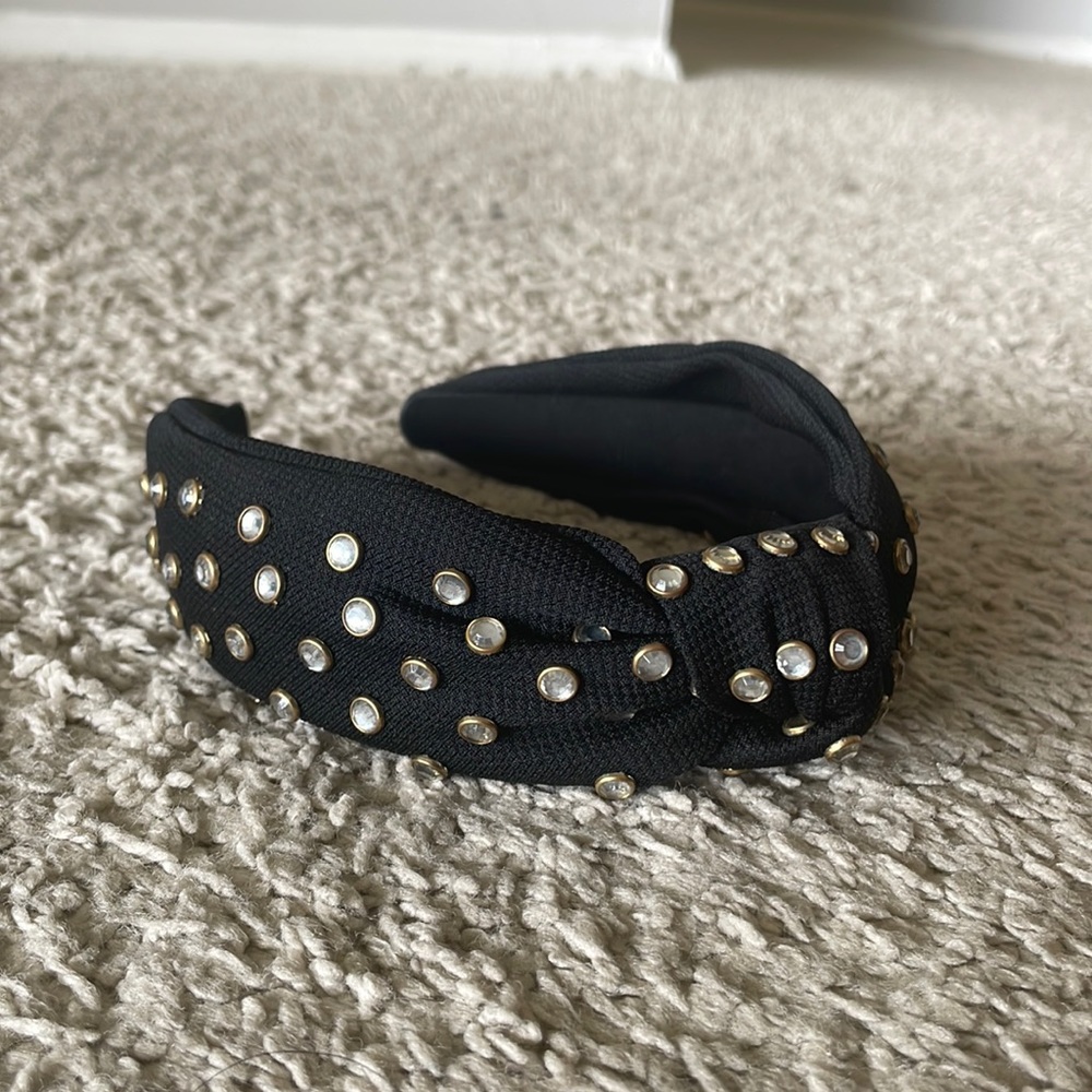 Diamanté rivet knotted headband